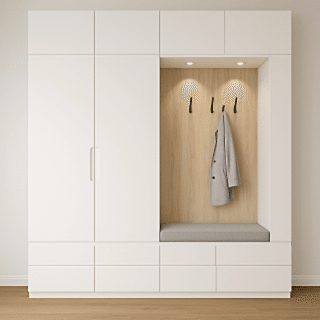 Portmanto Modeli - Askılıklı Vestiyer Dolabı Ahşap-Beyaz