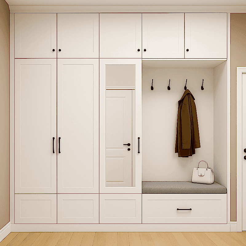 Giriş Vestiyer Dolabı | Avangard Kapaklı Model | Askılı, Aynalı Portmanto