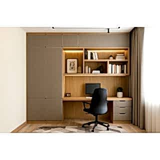 Home Office Çalışma Masası | Yatak Odası Gardırop 3 Çekmeceli, Vizon